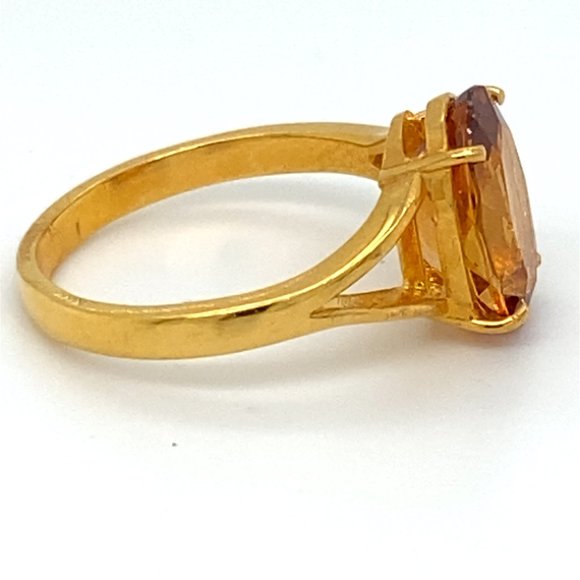 Orange Tourmaline 3.25ct Solid 22K Gold Ring - Picture 5 of 8